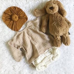 Topknots NB (0-3) turban in mustard yellow